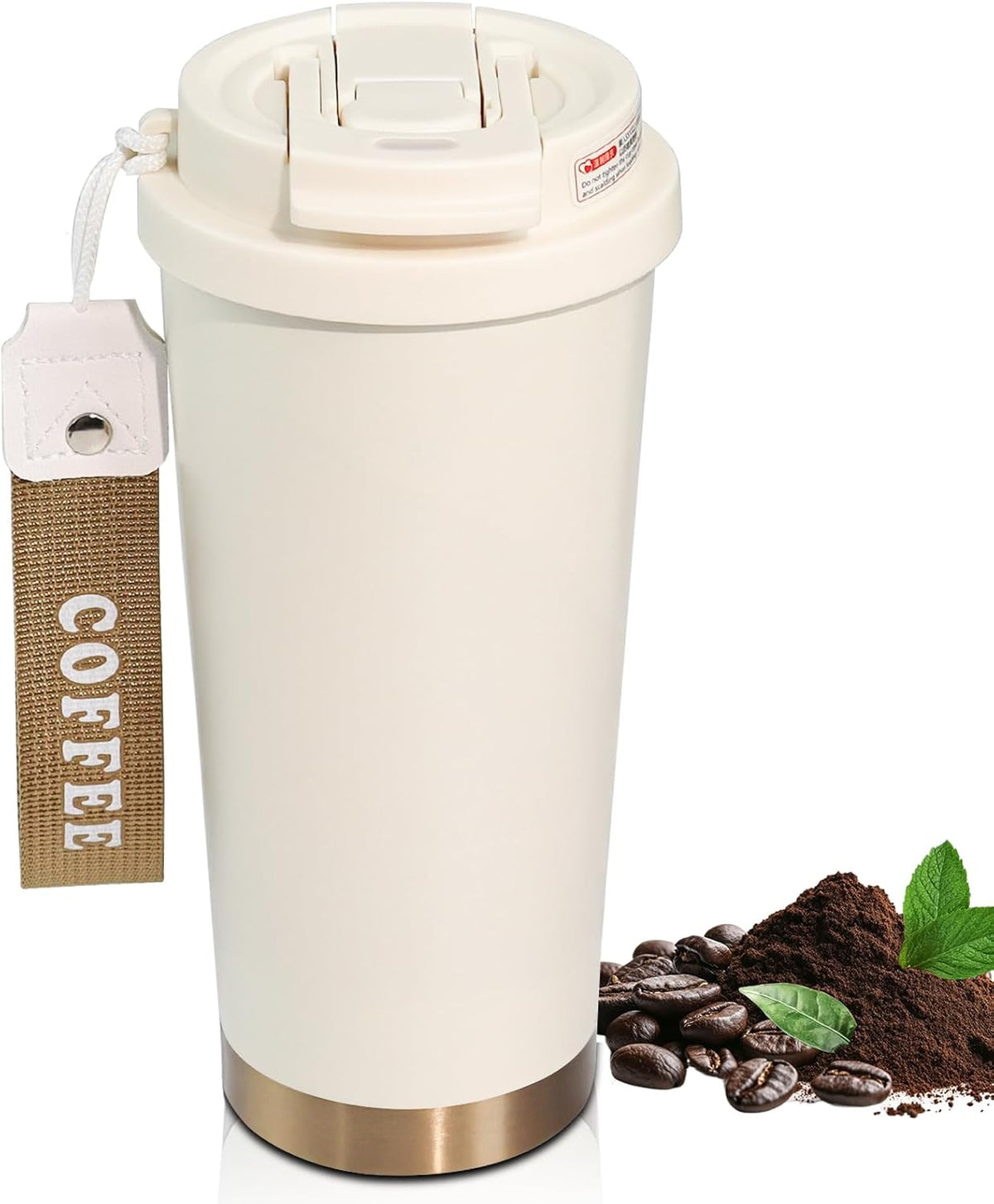 Insulated Coffee Tumbler 15.2oz 450ml Travel Coffee Mug 316 Stainless Steel Direct Drink Opening Leakproof Lid Reusable Insulated Coffee Mug Hot and Cold Ideal Travel Mug for Coffee Lover