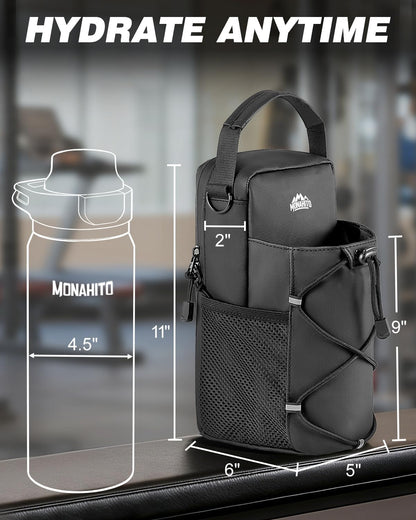 Magnetic Gym Bag for Men - Water Bottle Carrier Holder Bag