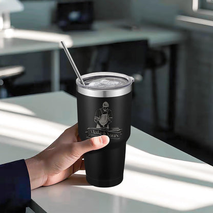 12 Pack Insulated Tumbler Powder Coated Stainless Steel Double Wall Vacuum Travel Coffee Tumbler Cup with Lid and Straw for Laser Engrave DIY Gift 30oz Black