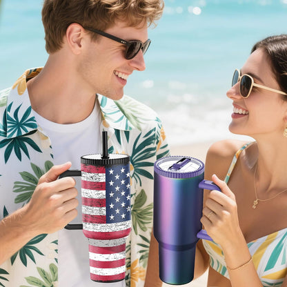 40 oz Tumbler with Handle and Flip Straw Lid - Upgraded Traveler 40oz Tumblers with Lids Straws Vacuum Insulated Leak Proof Stainless Steel Cup Mug Gifts for Men Women Him Her (Sweet Taffy)