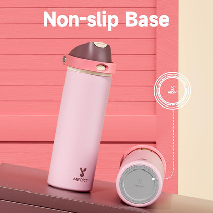 32 oz Insulated Water Bottle with Straw: Stainless Steel Metal Water Bottle with 2-in-1 Lid - Leak Proof, Cold for 24 Hours, Protective Silicone Base, BPA-Free for Sports Gym, Sage - Colors B