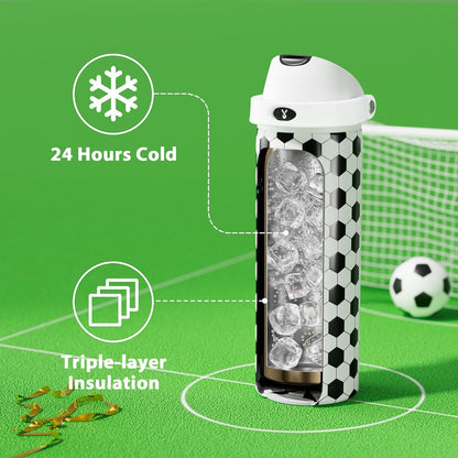 32 oz Insulated Water Bottle with Straw: Stainless Steel Metal Water Bottle with 2-in-1 Lid - Leak Proof, Cold for 24 Hours, Protective Silicone Base, BPA-Free for Sports Gym, Sage - Colors B