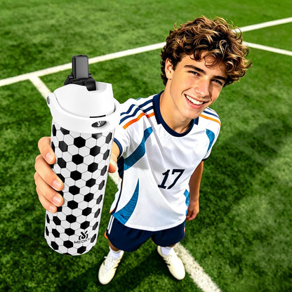 32 oz Insulated Water Bottle with Straw: Stainless Steel Metal Water Bottle with 2-in-1 Lid - Leak Proof, Cold for 24 Hours, Protective Silicone Base, BPA-Free for Sports Gym, Sage - Colors B