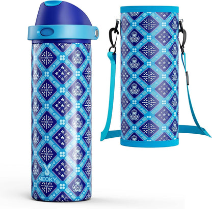 32 oz Insulated Water Bottle with Straw: Stainless Steel Metal Water Bottle with 2-in-1 Lid - Leak Proof, Cold for 24 Hours, Protective Silicone Base, BPA-Free for Sports Gym, Sage - Colors B
