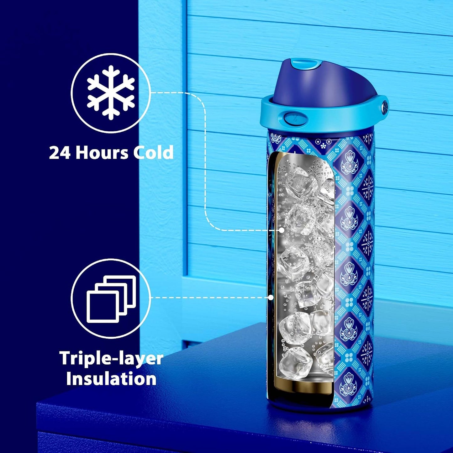 32 oz Insulated Water Bottle with Straw: Stainless Steel Metal Water Bottle with 2-in-1 Lid - Leak Proof, Cold for 24 Hours, Protective Silicone Base, BPA-Free for Sports Gym, Sage - Colors B