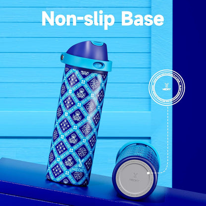 32 oz Insulated Water Bottle with Straw: Stainless Steel Metal Water Bottle with 2-in-1 Lid - Leak Proof, Cold for 24 Hours, Protective Silicone Base, BPA-Free for Sports Gym, Sage - Colors B
