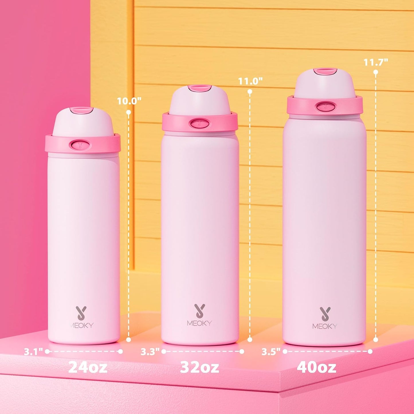 32 oz Insulated Water Bottle with Straw: Stainless Steel Metal Water Bottle with 2-in-1 Lid - Leak Proof, Cold for 24 Hours, Protective Silicone Base, BPA-Free for Sports Gym, Sage - Colors B