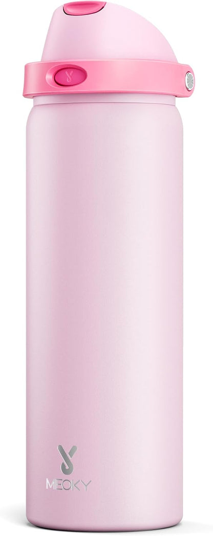 32 oz Insulated Water Bottle with Straw: Stainless Steel Metal Water Bottle with 2-in-1 Lid - Leak Proof, Cold for 24 Hours, Protective Silicone Base, BPA-Free for Sports Gym, Sage - Colors B