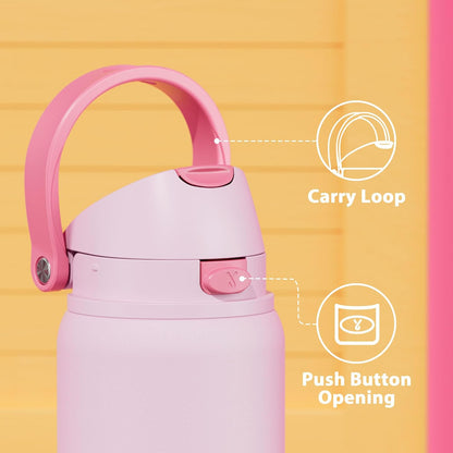 32 oz Insulated Water Bottle with Straw: Stainless Steel Metal Water Bottle with 2-in-1 Lid - Leak Proof, Cold for 24 Hours, Protective Silicone Base, BPA-Free for Sports Gym, Sage - Colors B