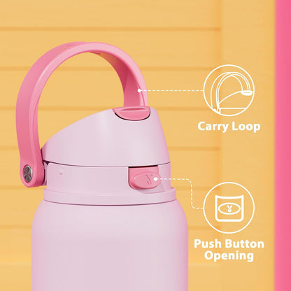 32 oz Insulated Water Bottle with Straw: Stainless Steel Metal Water Bottle with 2-in-1 Lid - Leak Proof, Cold for 24 Hours, Protective Silicone Base, BPA-Free for Sports Gym, Sage - Colors B