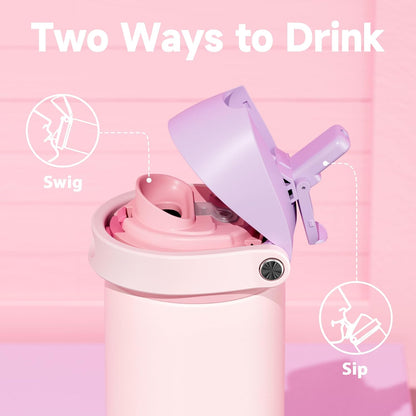 32 oz Insulated Water Bottle with Straw: Stainless Steel Metal Water Bottle with 2-in-1 Lid - Leak Proof, Cold for 24 Hours, Protective Silicone Base, BPA-Free for Sports Gym, Sage - Colors B