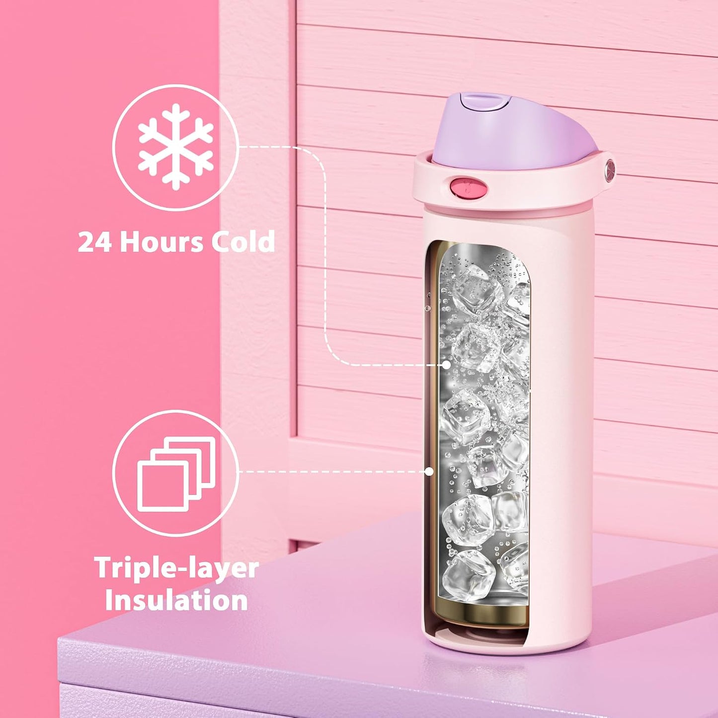 32 oz Insulated Water Bottle with Straw: Stainless Steel Metal Water Bottle with 2-in-1 Lid - Leak Proof, Cold for 24 Hours, Protective Silicone Base, BPA-Free for Sports Gym, Sage - Colors B