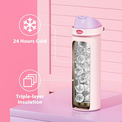 32 oz Insulated Water Bottle with Straw: Stainless Steel Metal Water Bottle with 2-in-1 Lid - Leak Proof, Cold for 24 Hours, Protective Silicone Base, BPA-Free for Sports Gym, Sage - Colors B