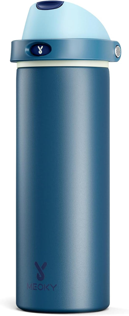 32 oz Insulated Water Bottle with Straw: Stainless Steel Metal Water Bottle with 2-in-1 Lid - Leak Proof, Cold for 24 Hours, Protective Silicone Base, BPA-Free for Sports Gym, Sage - Colors B