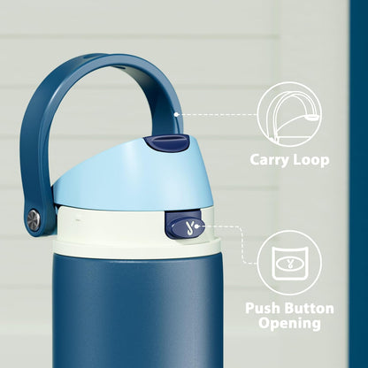 32 oz Insulated Water Bottle with Straw: Stainless Steel Metal Water Bottle with 2-in-1 Lid - Leak Proof, Cold for 24 Hours, Protective Silicone Base, BPA-Free for Sports Gym, Sage - Colors B