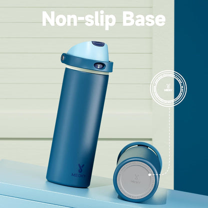 32 oz Insulated Water Bottle with Straw: Stainless Steel Metal Water Bottle with 2-in-1 Lid - Leak Proof, Cold for 24 Hours, Protective Silicone Base, BPA-Free for Sports Gym, Sage - Colors B