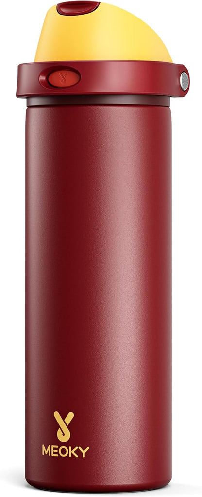32 oz Insulated Water Bottle with Straw: Stainless Steel Metal Water Bottle with 2-in-1 Lid - Leak Proof, Cold for 24 Hours, Protective Silicone Base, BPA-Free for Sports Gym, Sage - Colors B