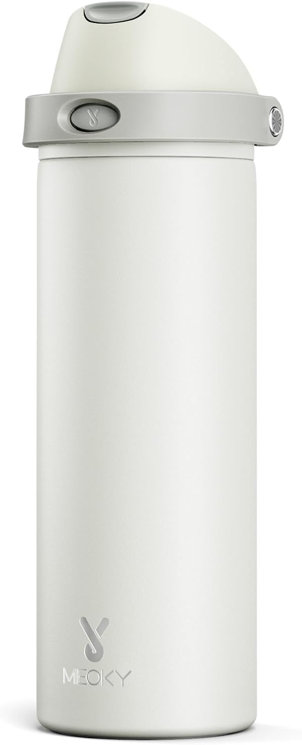 32 oz Insulated Water Bottle with Straw: Stainless Steel Metal Water Bottle with 2-in-1 Lid - Leak Proof, Cold for 24 Hours, Protective Silicone Base, BPA-Free for Sports Gym, Sage - Colors B