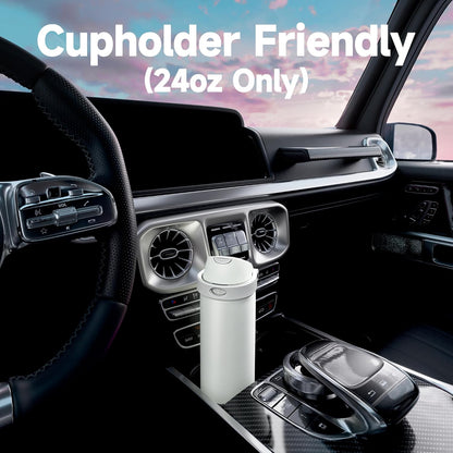 32 oz Insulated Water Bottle with Straw: Stainless Steel Metal Water Bottle with 2-in-1 Lid - Leak Proof, Cold for 24 Hours, Protective Silicone Base, BPA-Free for Sports Gym, Sage - Colors B