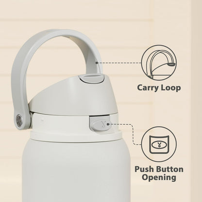 32 oz Insulated Water Bottle with Straw: Stainless Steel Metal Water Bottle with 2-in-1 Lid - Leak Proof, Cold for 24 Hours, Protective Silicone Base, BPA-Free for Sports Gym, Sage - Colors B