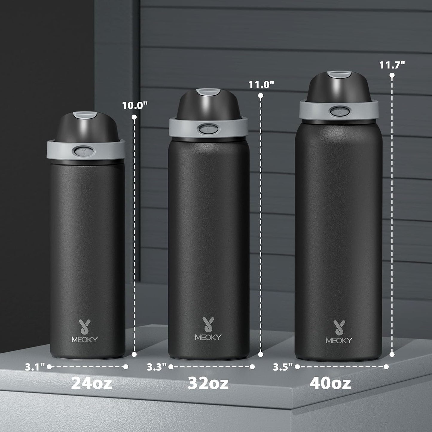 32 oz Insulated Water Bottle with Straw: Stainless Steel Metal Water Bottle with 2-in-1 Lid - Leak Proof, Cold for 24 Hours, Protective Silicone Base, BPA-Free for Sports Gym, Sage - Colors B