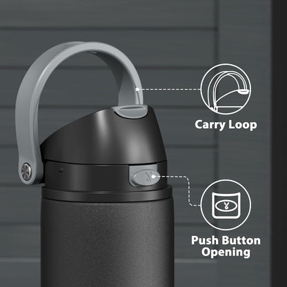 32 oz Insulated Water Bottle with Straw: Stainless Steel Metal Water Bottle with 2-in-1 Lid - Leak Proof, Cold for 24 Hours, Protective Silicone Base, BPA-Free for Sports Gym, Sage - Colors B