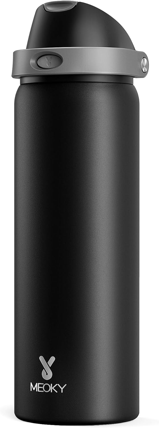 32 oz Insulated Water Bottle with Straw: Stainless Steel Metal Water Bottle with 2-in-1 Lid - Leak Proof, Cold for 24 Hours, Protective Silicone Base, BPA-Free for Sports Gym, Sage - Colors B