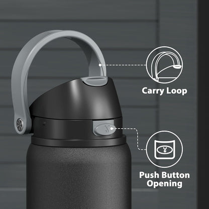 32 oz Insulated Water Bottle with Straw: Stainless Steel Metal Water Bottle with 2-in-1 Lid - Leak Proof, Cold for 24 Hours, Protective Silicone Base, BPA-Free for Sports Gym, Sage - Colors B