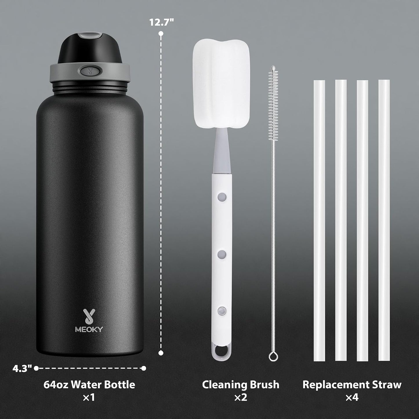 32 oz Insulated Water Bottle with Straw: Stainless Steel Metal Water Bottle with 2-in-1 Lid - Leak Proof, Cold for 24 Hours, Protective Silicone Base, BPA-Free for Sports Gym, Sage - Colors B