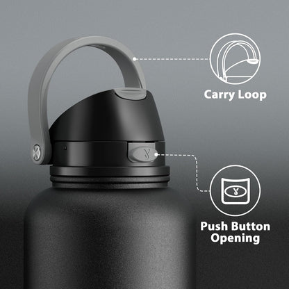 32 oz Insulated Water Bottle with Straw: Stainless Steel Metal Water Bottle with 2-in-1 Lid - Leak Proof, Cold for 24 Hours, Protective Silicone Base, BPA-Free for Sports Gym, Sage - Colors B