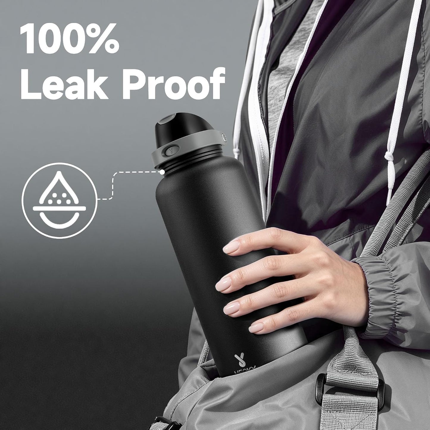 32 oz Insulated Water Bottle with Straw: Stainless Steel Metal Water Bottle with 2-in-1 Lid - Leak Proof, Cold for 24 Hours, Protective Silicone Base, BPA-Free for Sports Gym, Sage - Colors B