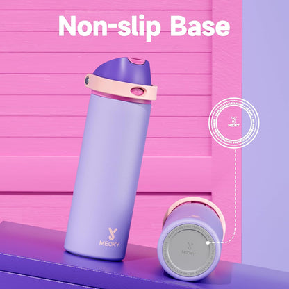 32 oz Insulated Water Bottle with Straw: Stainless Steel Metal Water Bottle with 2-in-1 Lid - Leak Proof, Cold for 24 Hours, Protective Silicone Base, BPA-Free for Sports Gym, Sage - Colors B