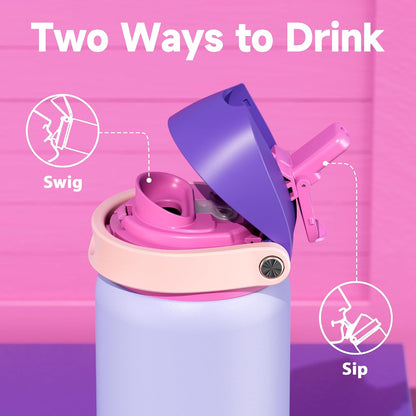 32 oz Insulated Water Bottle with Straw: Stainless Steel Metal Water Bottle with 2-in-1 Lid - Leak Proof, Cold for 24 Hours, Protective Silicone Base, BPA-Free for Sports Gym, Sage - Colors B
