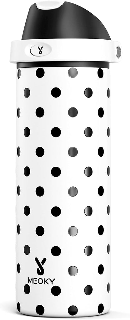 32 oz Insulated Water Bottle with Straw: Stainless Steel Metal Water Bottle with 2-in-1 Lid - Leak Proof, Cold for 24 Hours, Protective Silicone Base, BPA-Free for Sports Gym, Sage - Colors B