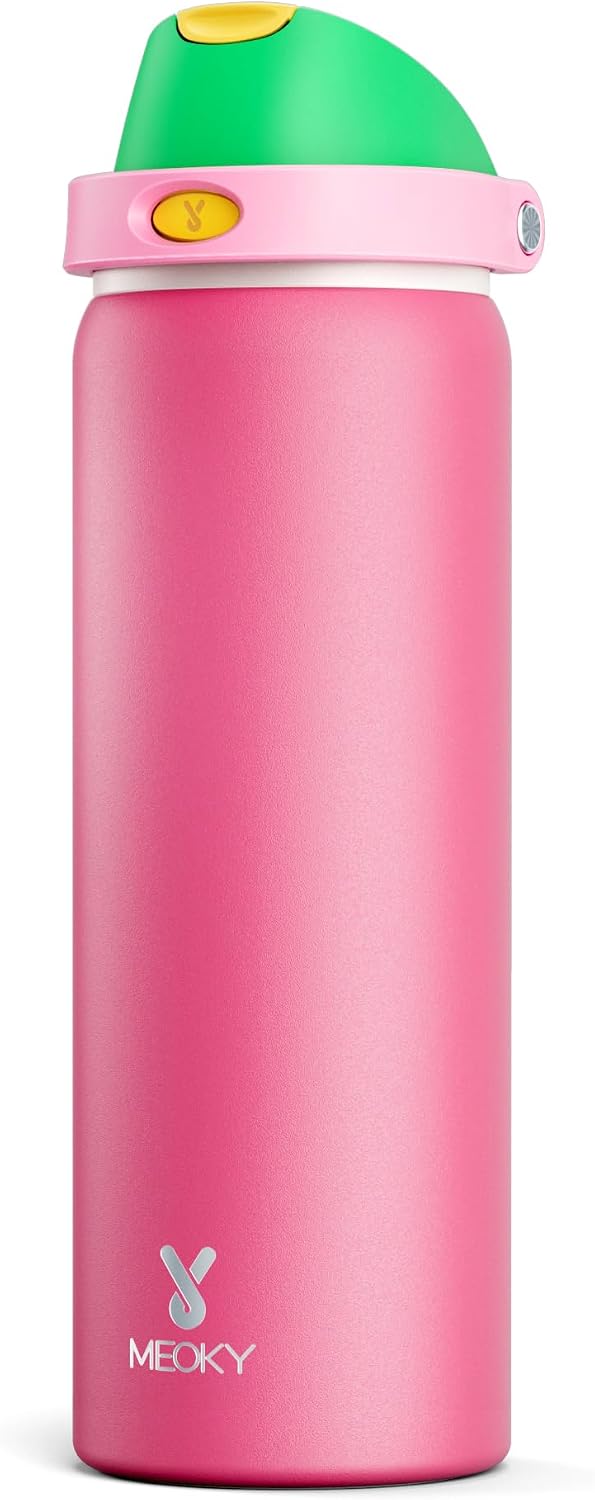 32 oz Insulated Water Bottle with Straw: Stainless Steel Metal Water Bottle with 2-in-1 Lid - Leak Proof, Cold for 24 Hours, Protective Silicone Base, BPA-Free for Sports Gym, Sage - Colors B