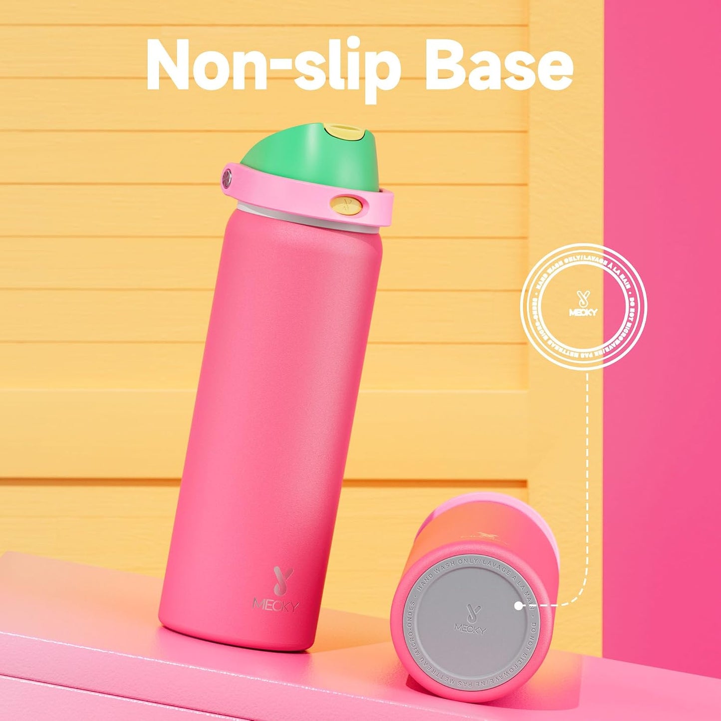 32 oz Insulated Water Bottle with Straw: Stainless Steel Metal Water Bottle with 2-in-1 Lid - Leak Proof, Cold for 24 Hours, Protective Silicone Base, BPA-Free for Sports Gym, Sage - Colors B