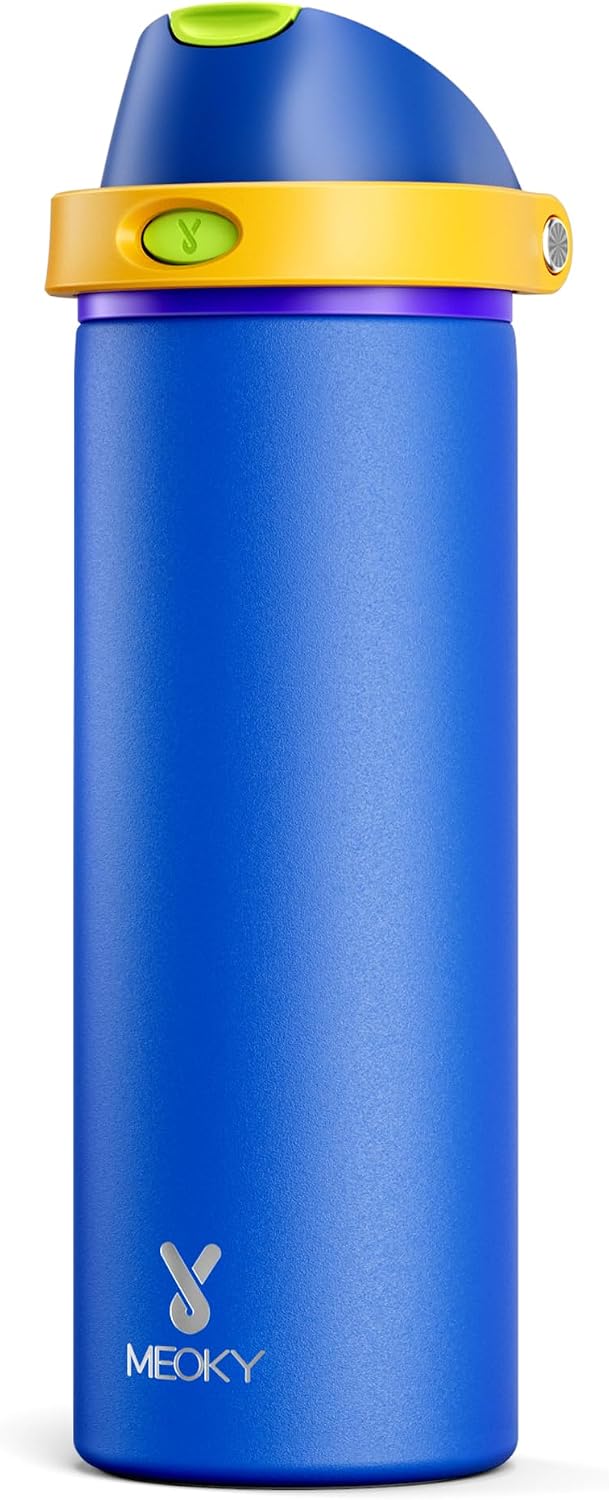 32 oz Insulated Water Bottle with Straw: Stainless Steel Metal Water Bottle with 2-in-1 Lid - Leak Proof, Cold for 24 Hours, Protective Silicone Base, BPA-Free for Sports Gym, Sage - Colors B