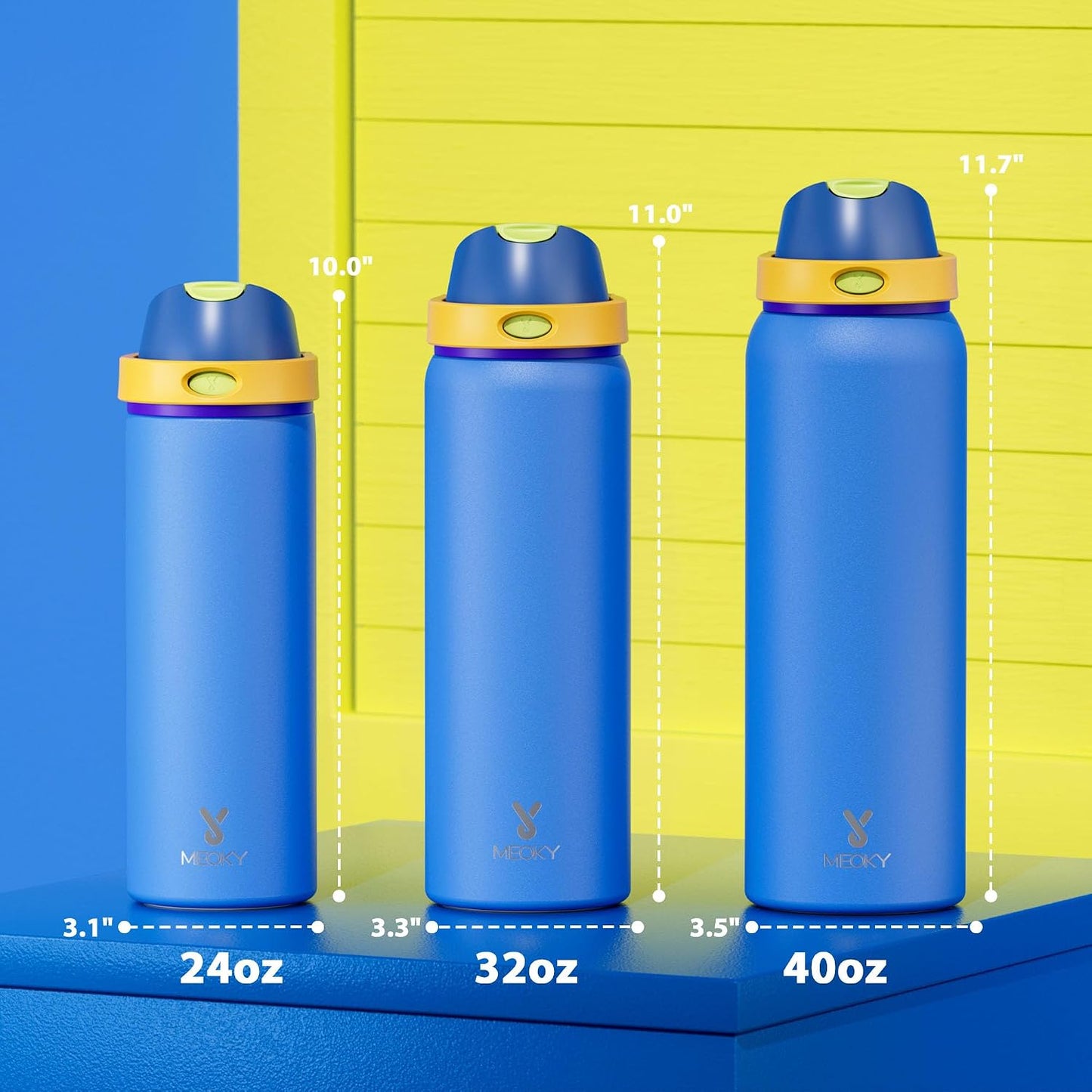 32 oz Insulated Water Bottle with Straw: Stainless Steel Metal Water Bottle with 2-in-1 Lid - Leak Proof, Cold for 24 Hours, Protective Silicone Base, BPA-Free for Sports Gym, Sage - Colors B