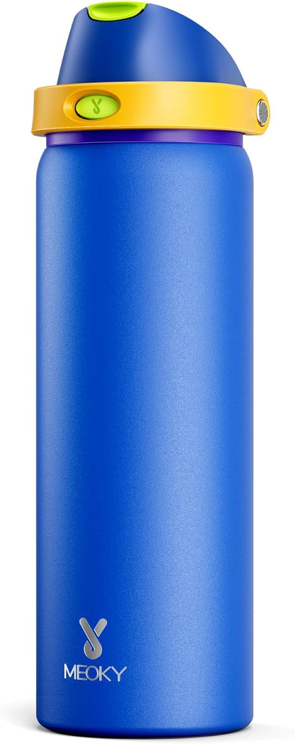 32 oz Insulated Water Bottle with Straw: Stainless Steel Metal Water Bottle with 2-in-1 Lid - Leak Proof, Cold for 24 Hours, Protective Silicone Base, BPA-Free for Sports Gym, Sage - Colors B