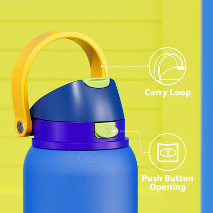32 oz Insulated Water Bottle with Straw: Stainless Steel Metal Water Bottle with 2-in-1 Lid - Leak Proof, Cold for 24 Hours, Protective Silicone Base, BPA-Free for Sports Gym, Sage - Colors B