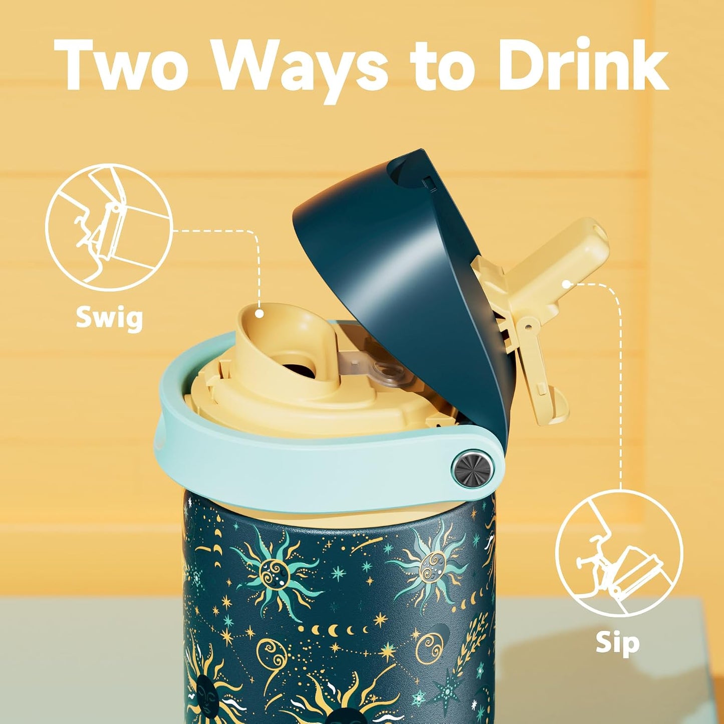 32 oz Insulated Water Bottle with Straw: Stainless Steel Metal Water Bottle with 2-in-1 Lid - Leak Proof, Cold for 24 Hours, Protective Silicone Base, BPA-Free for Sports Gym, Sage - Colors B