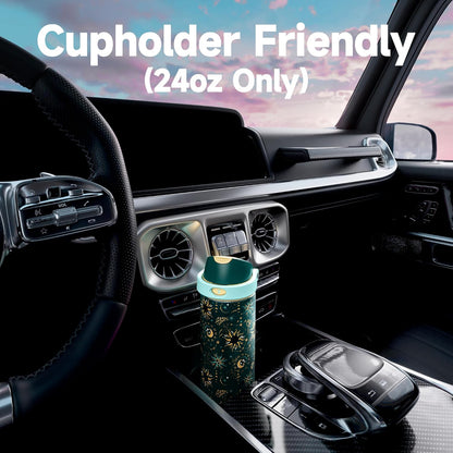 32 oz Insulated Water Bottle with Straw: Stainless Steel Metal Water Bottle with 2-in-1 Lid - Leak Proof, Cold for 24 Hours, Protective Silicone Base, BPA-Free for Sports Gym, Sage - Colors B