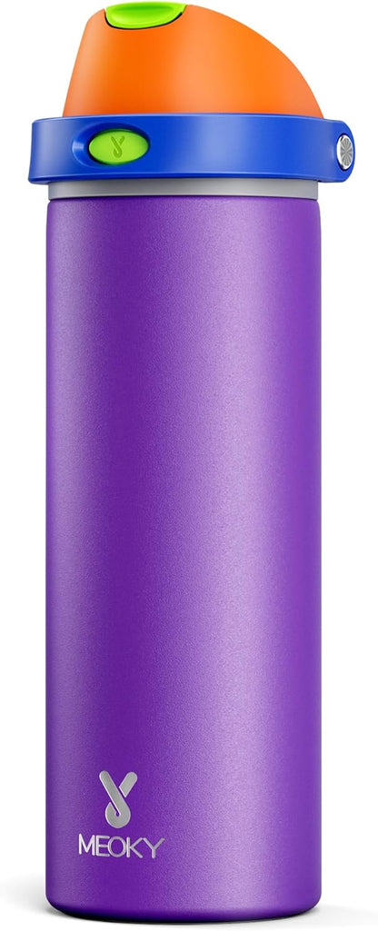 32 oz Insulated Water Bottle with Straw: Stainless Steel Metal Water Bottle with 2-in-1 Lid - Leak Proof, Cold for 24 Hours, Protective Silicone Base, BPA-Free for Sports Gym, Sage - Colors B