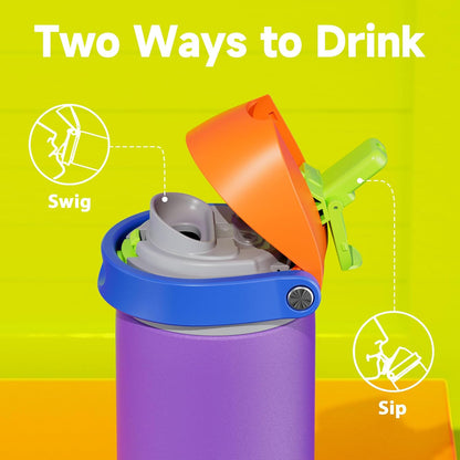 32 oz Insulated Water Bottle with Straw: Stainless Steel Metal Water Bottle with 2-in-1 Lid - Leak Proof, Cold for 24 Hours, Protective Silicone Base, BPA-Free for Sports Gym, Sage - Colors B