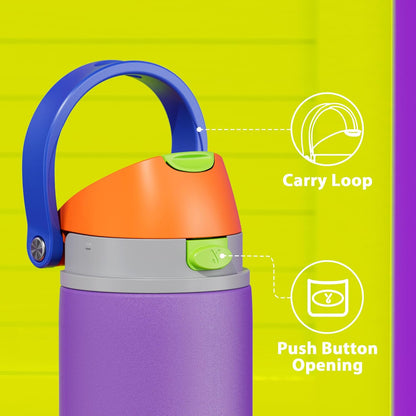 32 oz Insulated Water Bottle with Straw: Stainless Steel Metal Water Bottle with 2-in-1 Lid - Leak Proof, Cold for 24 Hours, Protective Silicone Base, BPA-Free for Sports Gym, Sage - Colors B