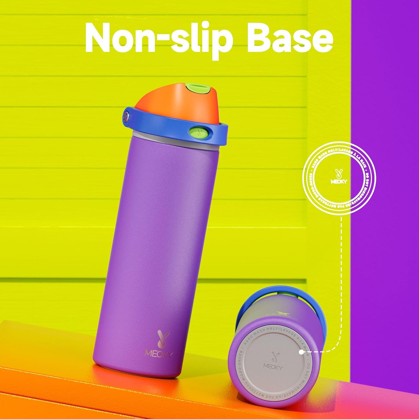 32 oz Insulated Water Bottle with Straw: Stainless Steel Metal Water Bottle with 2-in-1 Lid - Leak Proof, Cold for 24 Hours, Protective Silicone Base, BPA-Free for Sports Gym, Sage - Colors B