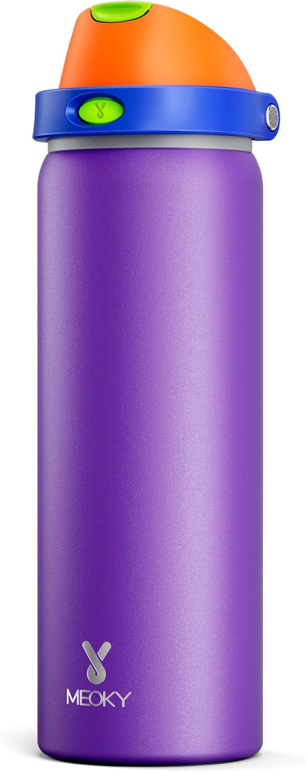 32 oz Insulated Water Bottle with Straw: Stainless Steel Metal Water Bottle with 2-in-1 Lid - Leak Proof, Cold for 24 Hours, Protective Silicone Base, BPA-Free for Sports Gym, Sage - Colors B