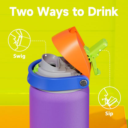32 oz Insulated Water Bottle with Straw: Stainless Steel Metal Water Bottle with 2-in-1 Lid - Leak Proof, Cold for 24 Hours, Protective Silicone Base, BPA-Free for Sports Gym, Sage - Colors B