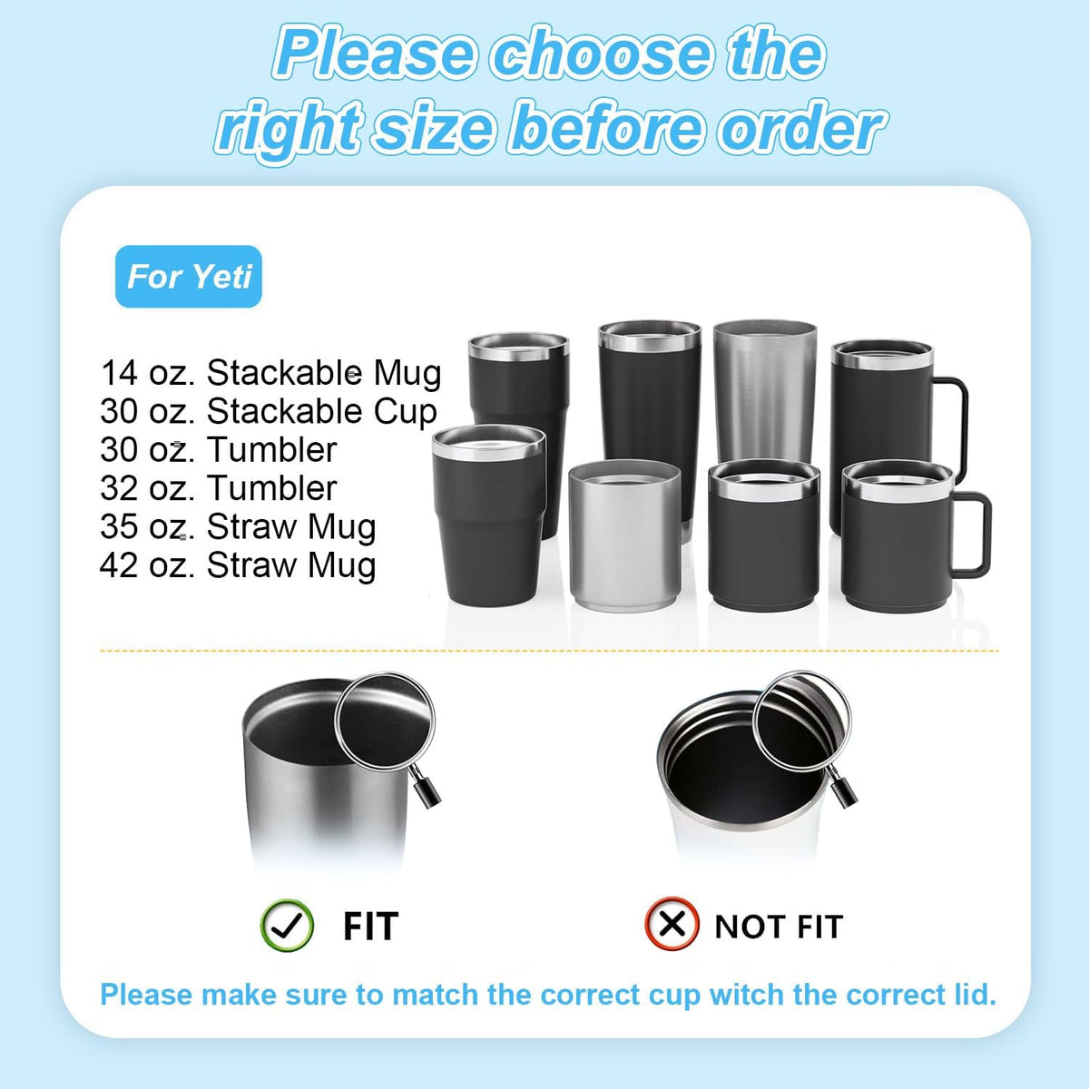 4 Pack 20 oz Tumbler Lids for YETI, Magnetic Slider Replacement Lids for YETI 20 oz Tumbler, 10/24 oz Mug and 10 oz Lowball, Travel Spill Proof Cup Lids Covers with Magnetic Slider Switch, BPA Free