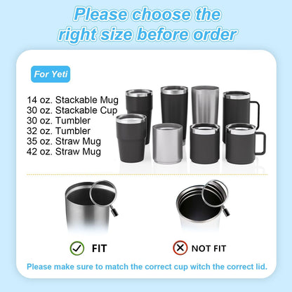 4 Pack 20 oz Tumbler Lids for YETI, Magnetic Slider Replacement Lids for YETI 20 oz Tumbler, 10/24 oz Mug and 10 oz Lowball, Travel Spill Proof Cup Lids Covers with Magnetic Slider Switch, BPA Free